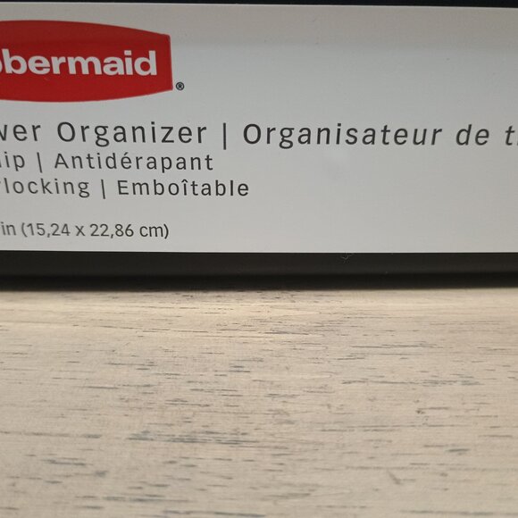 Rubbermaid No-Slip Interlocking Drawer Organizer, 6-in. x 9-in., Black with Gray - Picture 5 of 5